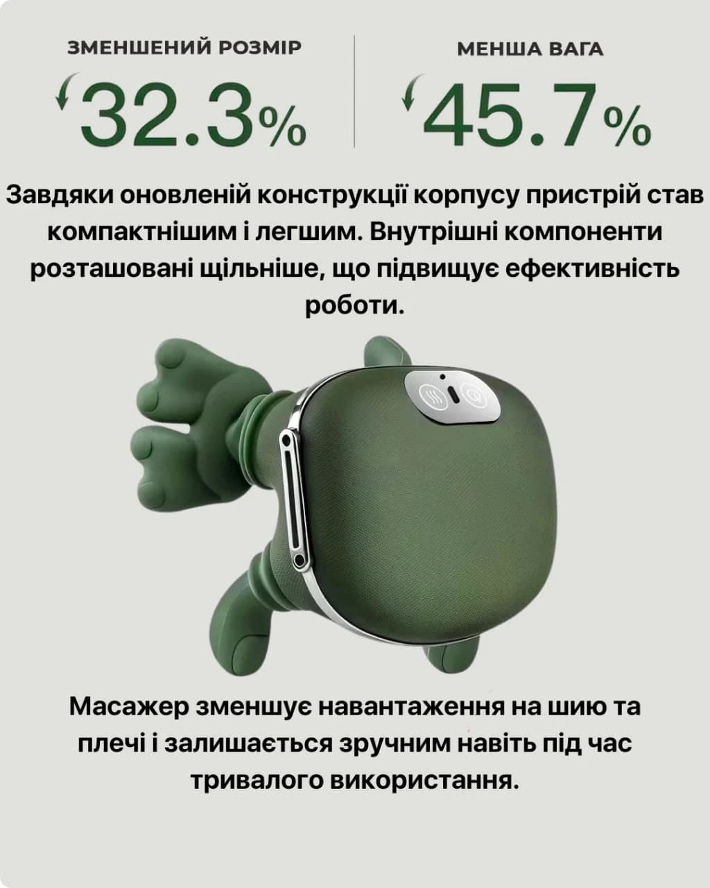 Масажер - вид спереду